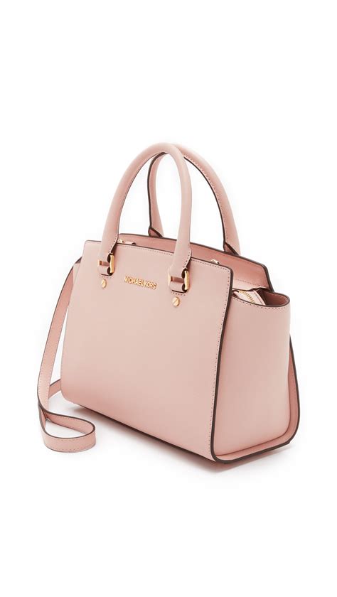 michael kors selma medium pink satchel|michael kors selma large handbags.